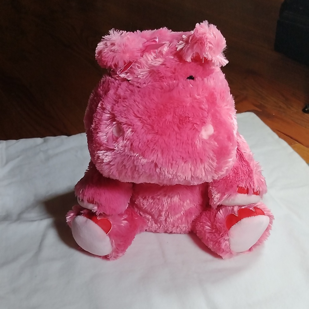 Pink Plush Hippo Stuff Animal that Talks
